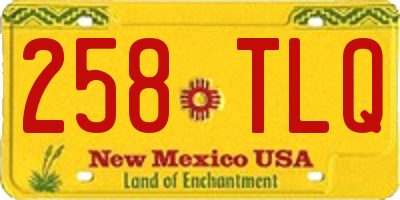NM license plate 258TLQ