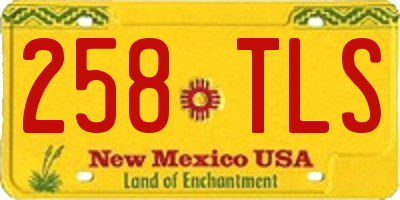 NM license plate 258TLS
