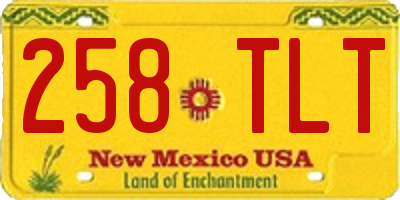 NM license plate 258TLT