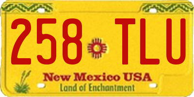 NM license plate 258TLU