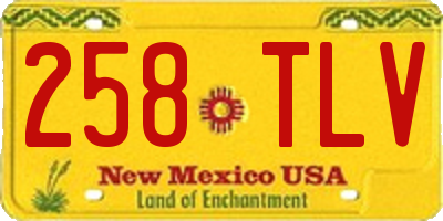 NM license plate 258TLV