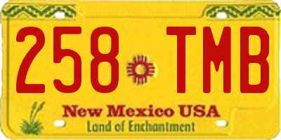NM license plate 258TMB