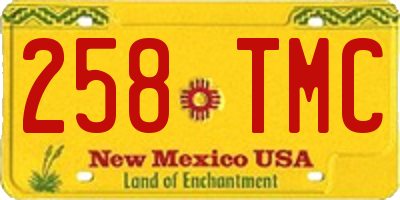 NM license plate 258TMC