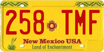 NM license plate 258TMF