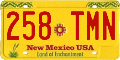 NM license plate 258TMN