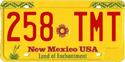NM license plate 258TMT