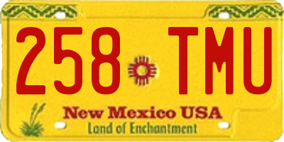 NM license plate 258TMU