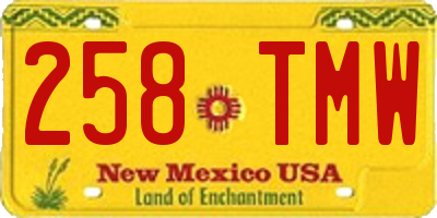 NM license plate 258TMW