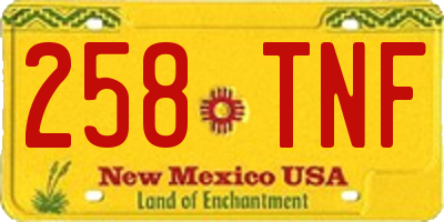 NM license plate 258TNF