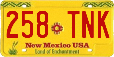 NM license plate 258TNK