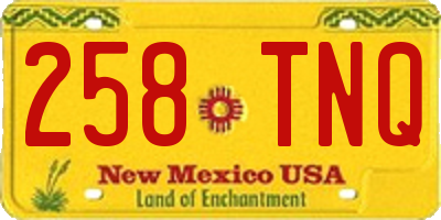 NM license plate 258TNQ