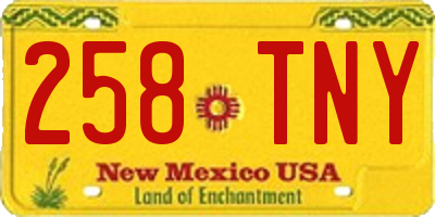 NM license plate 258TNY