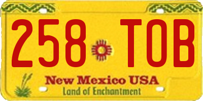 NM license plate 258TOB