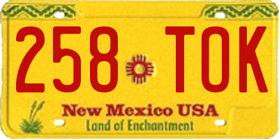 NM license plate 258TOK