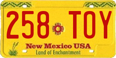 NM license plate 258TOY