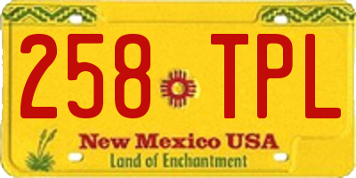 NM license plate 258TPL