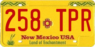 NM license plate 258TPR
