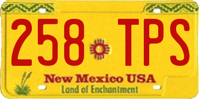 NM license plate 258TPS