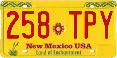 NM license plate 258TPY