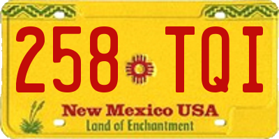 NM license plate 258TQI