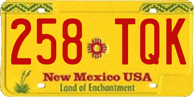 NM license plate 258TQK