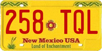 NM license plate 258TQL