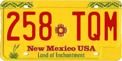NM license plate 258TQM