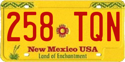 NM license plate 258TQN