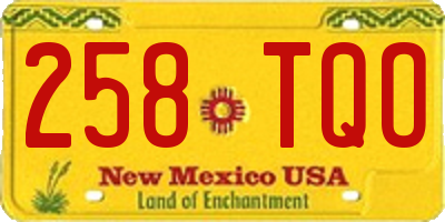 NM license plate 258TQO