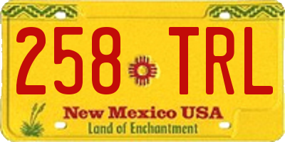 NM license plate 258TRL