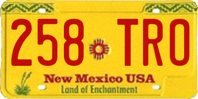 NM license plate 258TRO