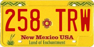 NM license plate 258TRW