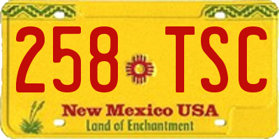NM license plate 258TSC