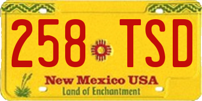 NM license plate 258TSD
