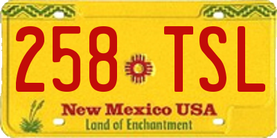 NM license plate 258TSL