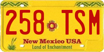 NM license plate 258TSM