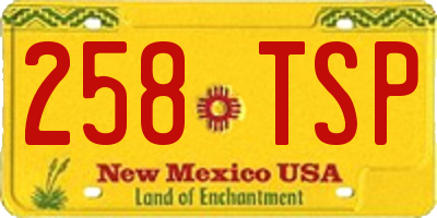 NM license plate 258TSP