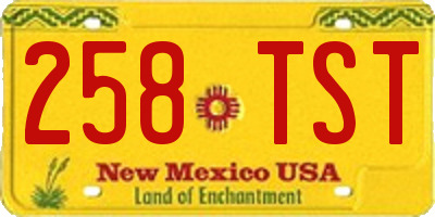 NM license plate 258TST