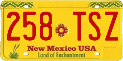 NM license plate 258TSZ