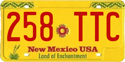 NM license plate 258TTC