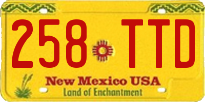 NM license plate 258TTD