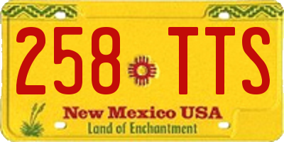 NM license plate 258TTS