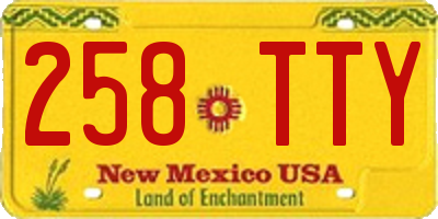 NM license plate 258TTY