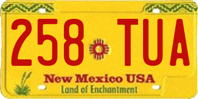 NM license plate 258TUA
