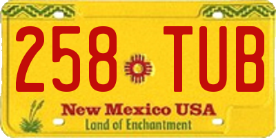 NM license plate 258TUB