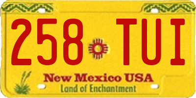 NM license plate 258TUI