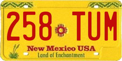 NM license plate 258TUM
