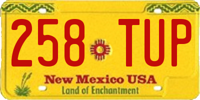 NM license plate 258TUP