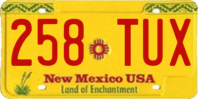 NM license plate 258TUX