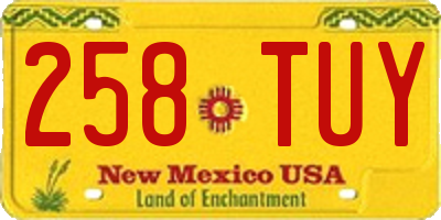 NM license plate 258TUY
